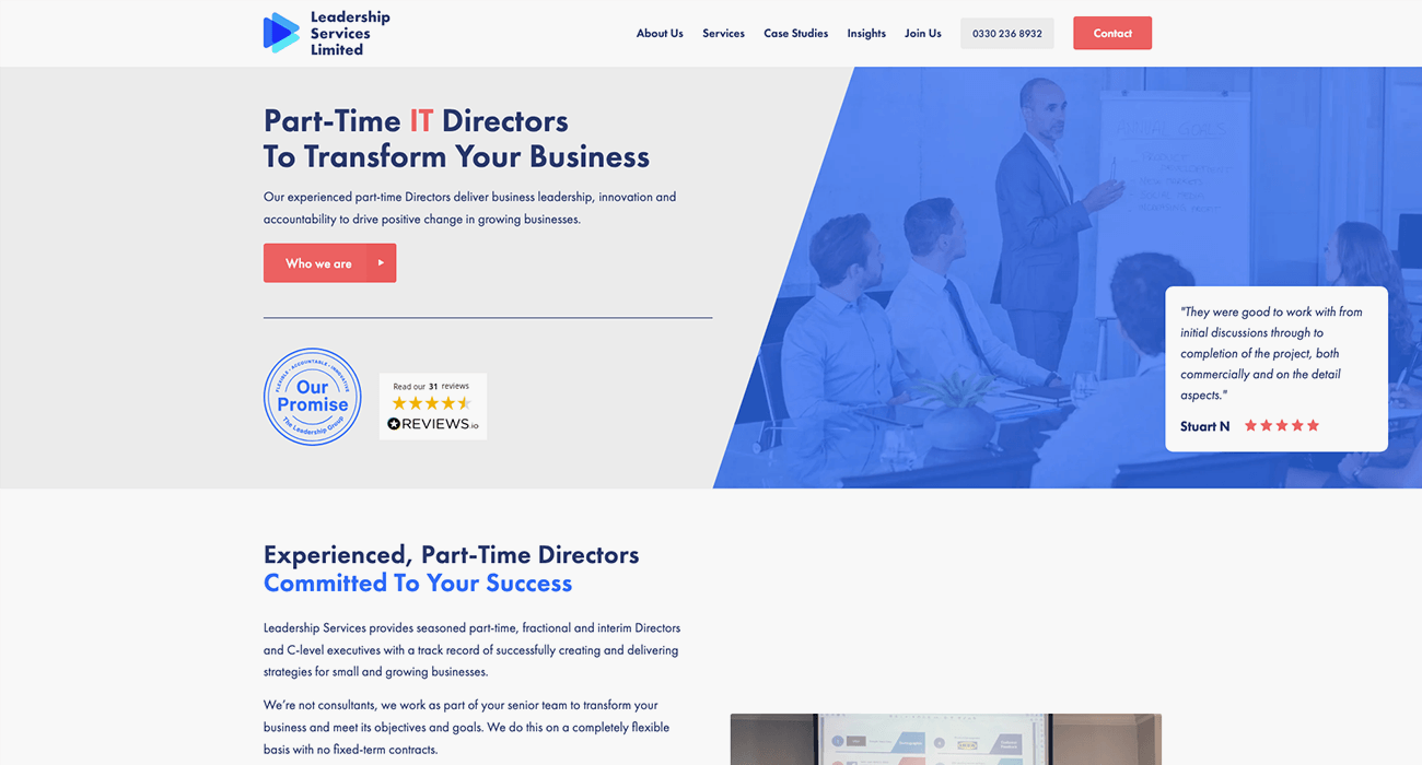 Leadership Services website